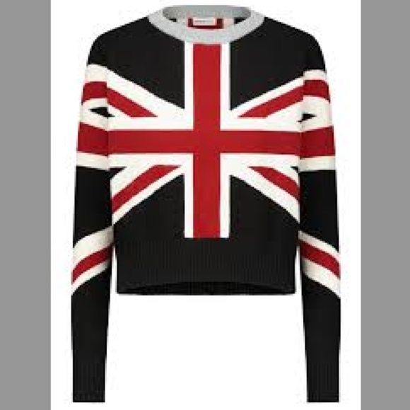 $244 MINNIE ROSE Union Jack Cotton/Cashmere Blend Sweater NWOt/sz XS - Picture 4 of 12